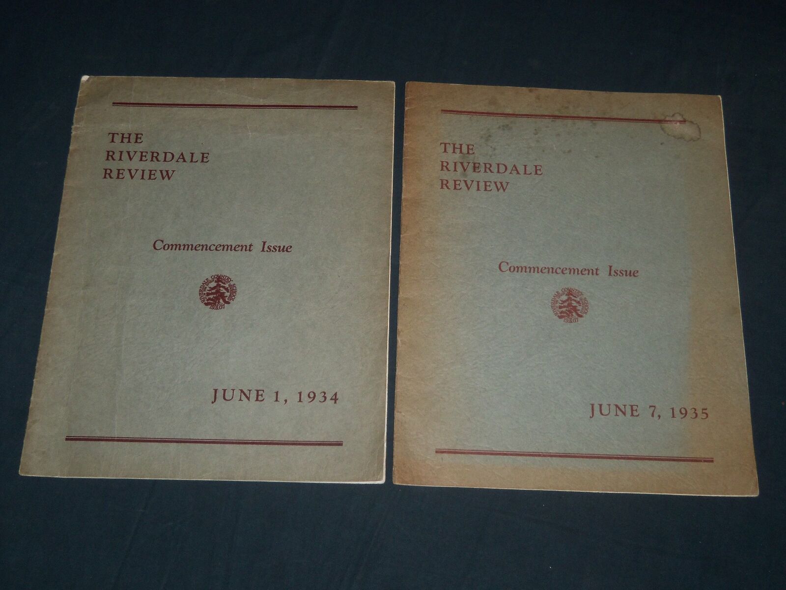 1934-1935 THE RIVERDALE REVIEW COMMENCEMENT ISSUES LOT OF 2 - NEW YORK - J 5177