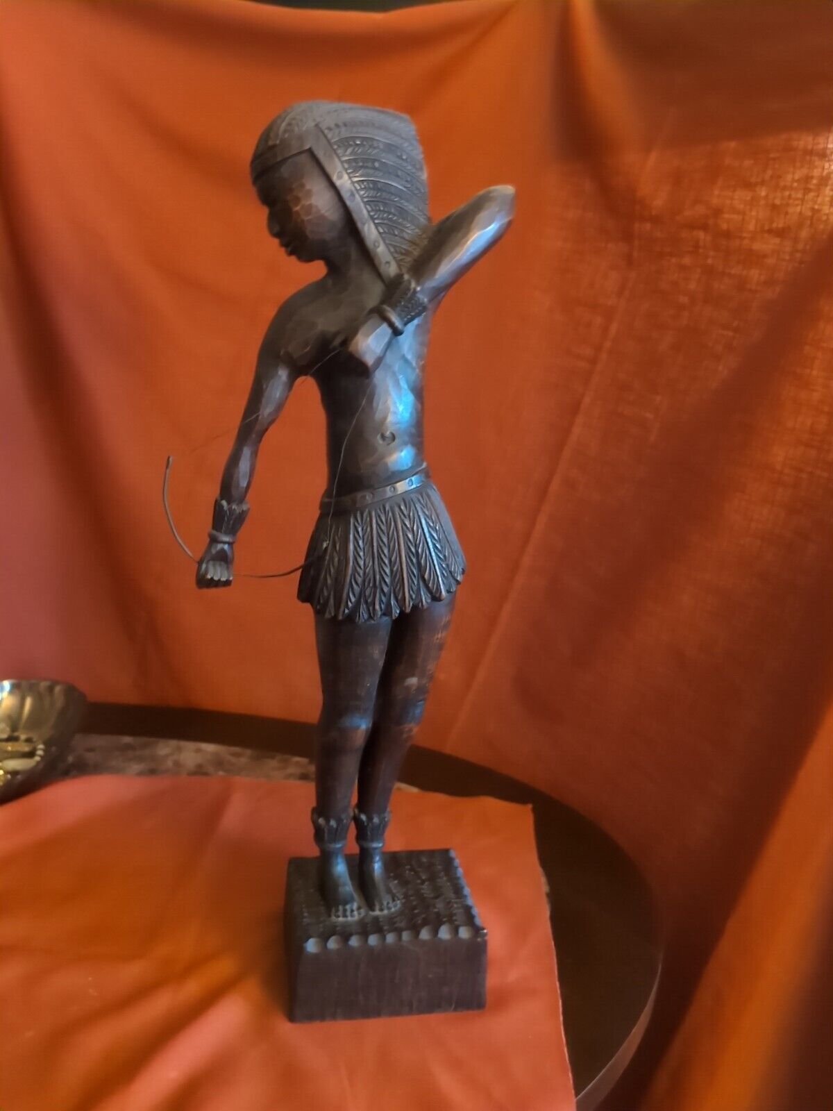 Vintage Wooden Nubian Warrior Statue 21 Inches