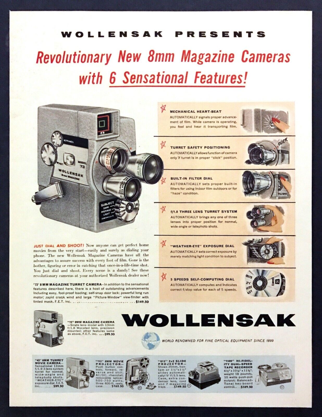 1957 Wollensak 8mm Model 73 Magazine Camera \