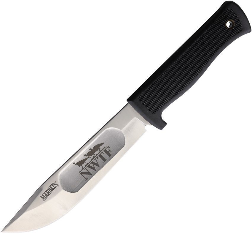 Marbles Modern Ideal Black Rubber Stainless Steel Blade Fixed Knife - MR391