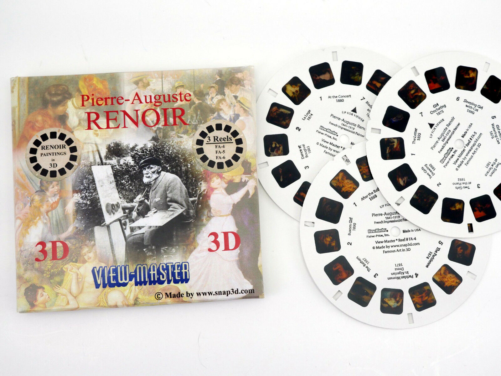 View-Master RENOIR - 3 reels NEW - art NEW - art paintings converted to 3d