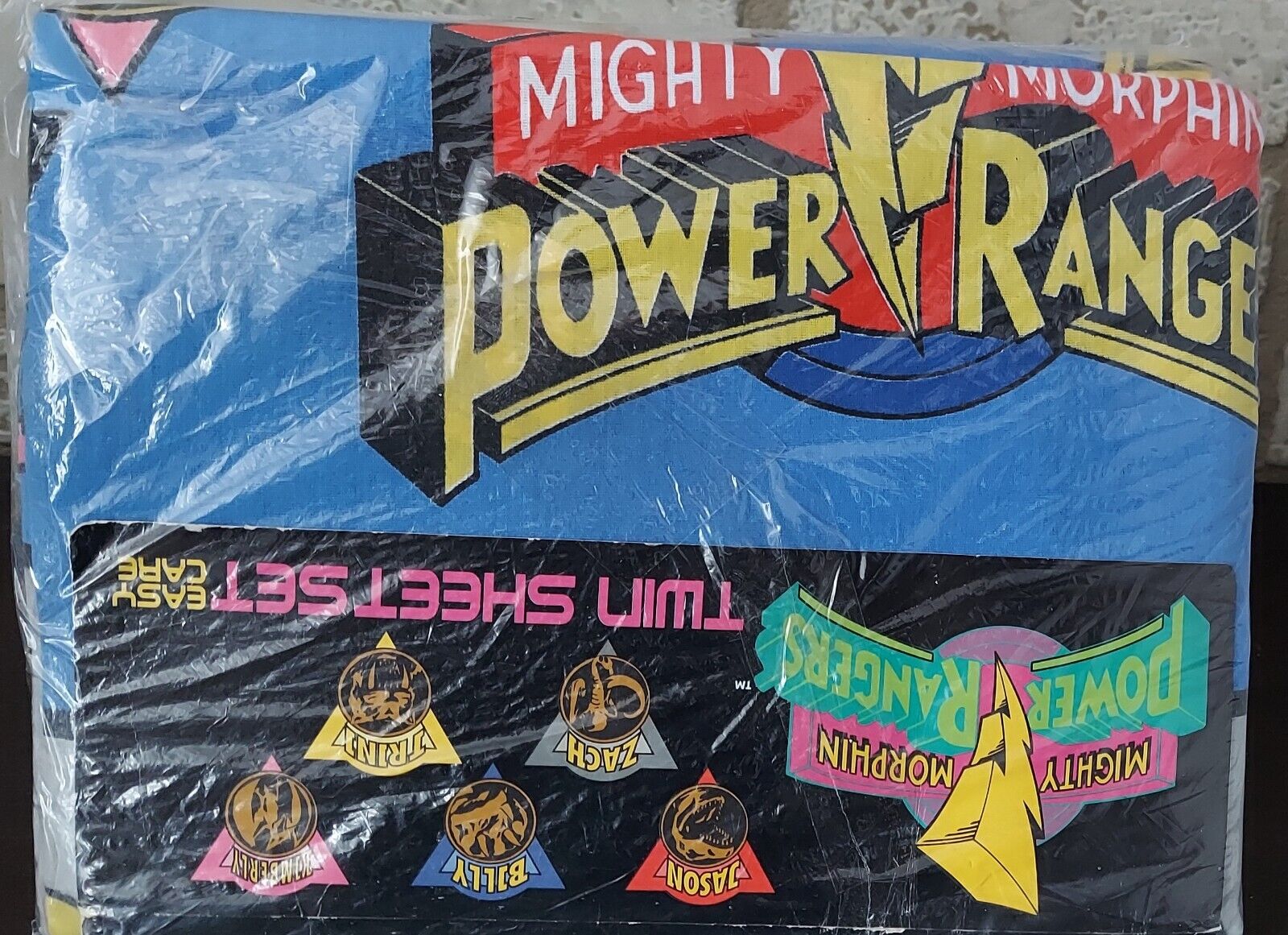 NIP Vintage 1994 Mighty Morphin Power Rangers Twin Sheet Bed Set Sealed
