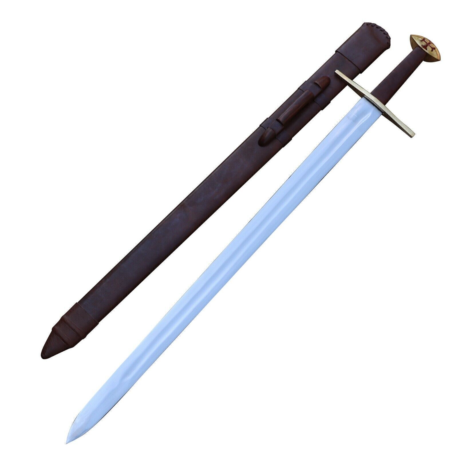 Medieval European Functional Full Tang Knightly Arming Sword W/ Templar Cross