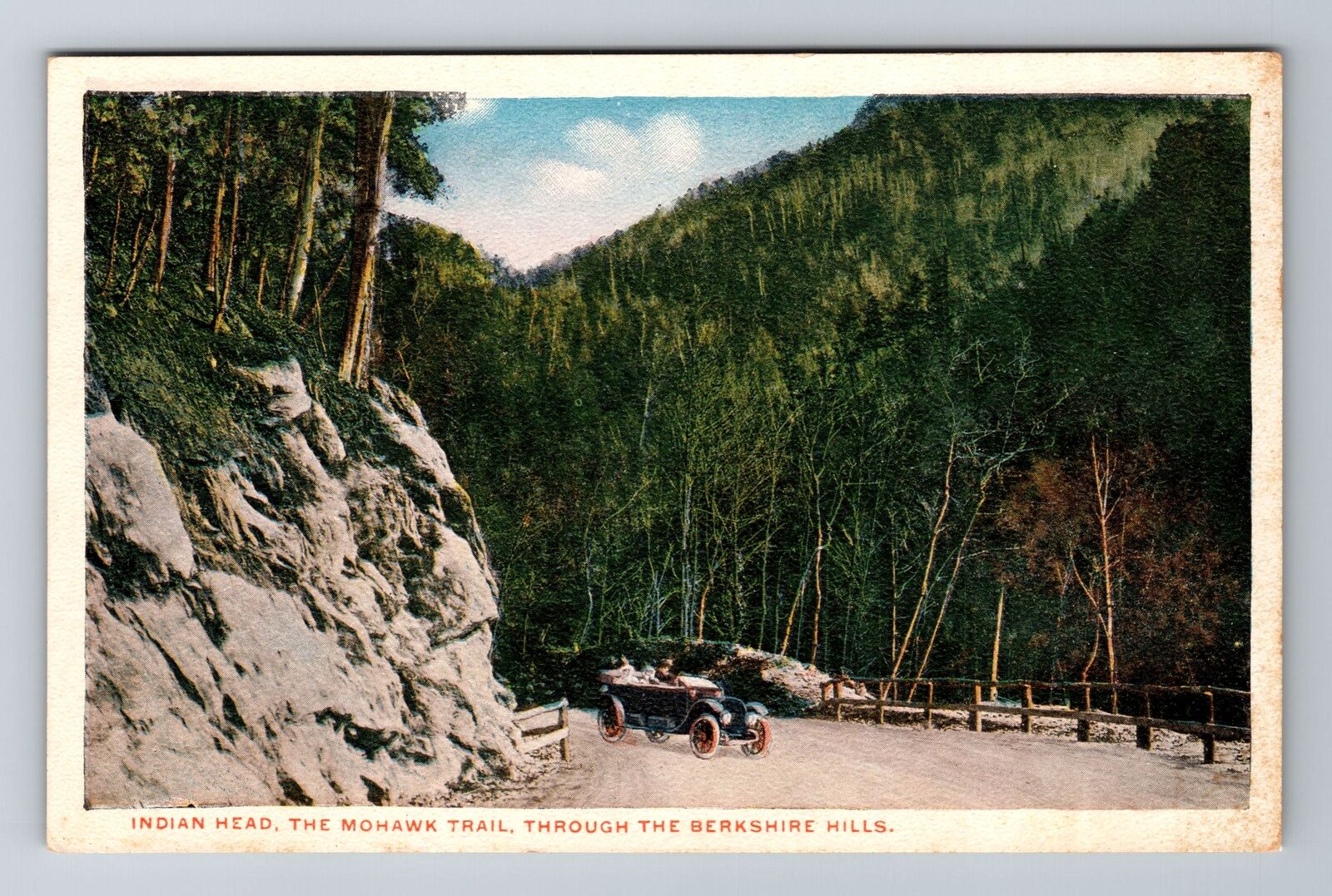 Mohawk Trail MA-Massachusetts, Indian Head, The Mohawk Trail, Vintage Postcard