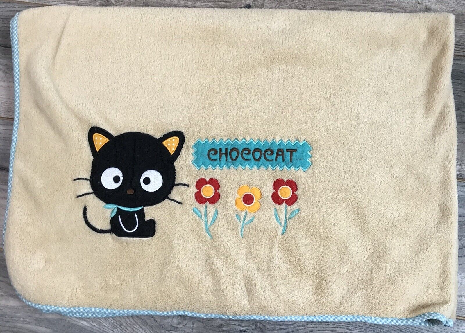 VTG 2008 RARE Sanrio Chococat Soft Blanket 40x52” Cat Lovey Very Hard To Find