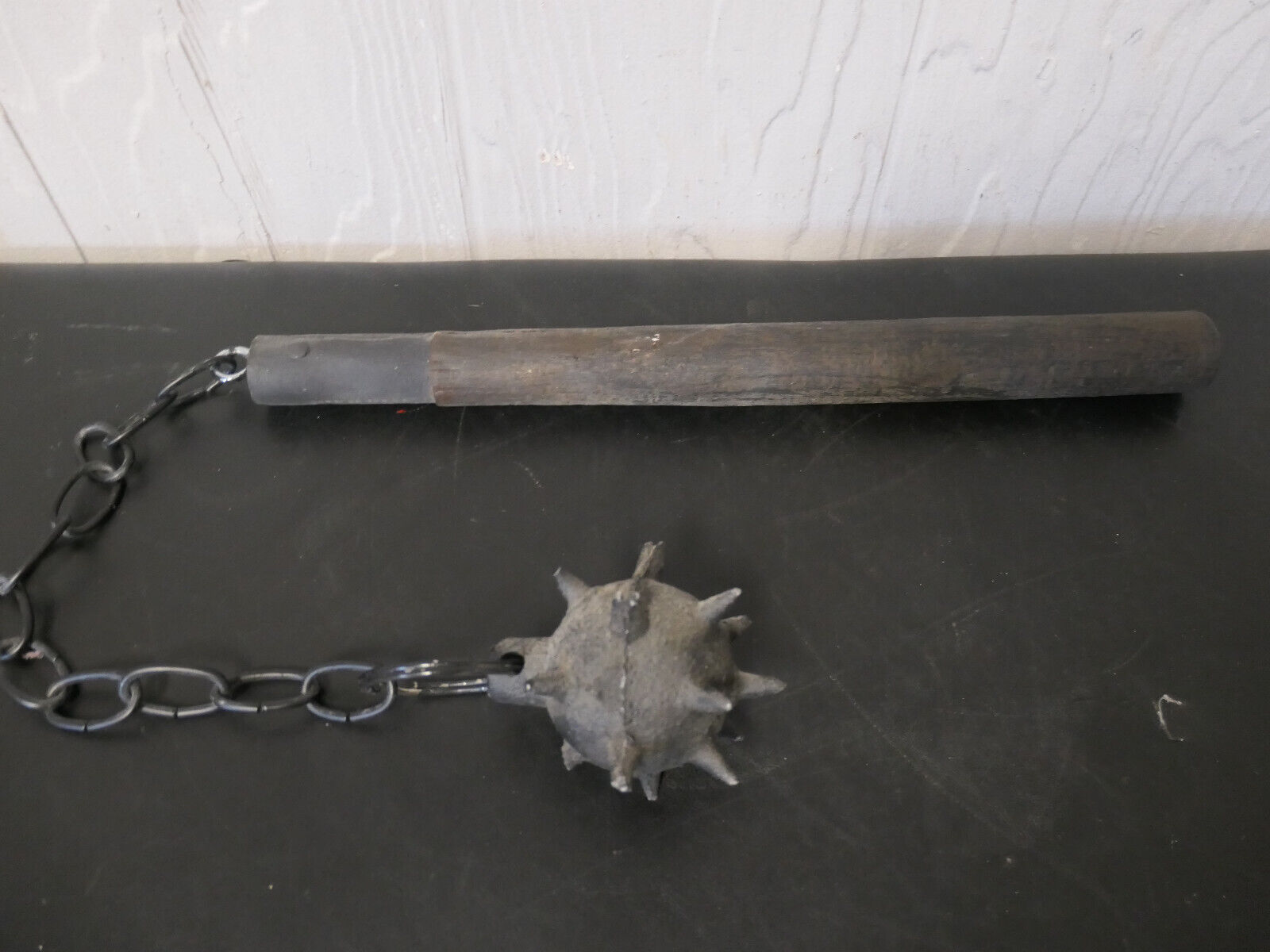 Antique Medieval Flail Morning Star Mace & Chain Pole Weapon Made In Spain #2