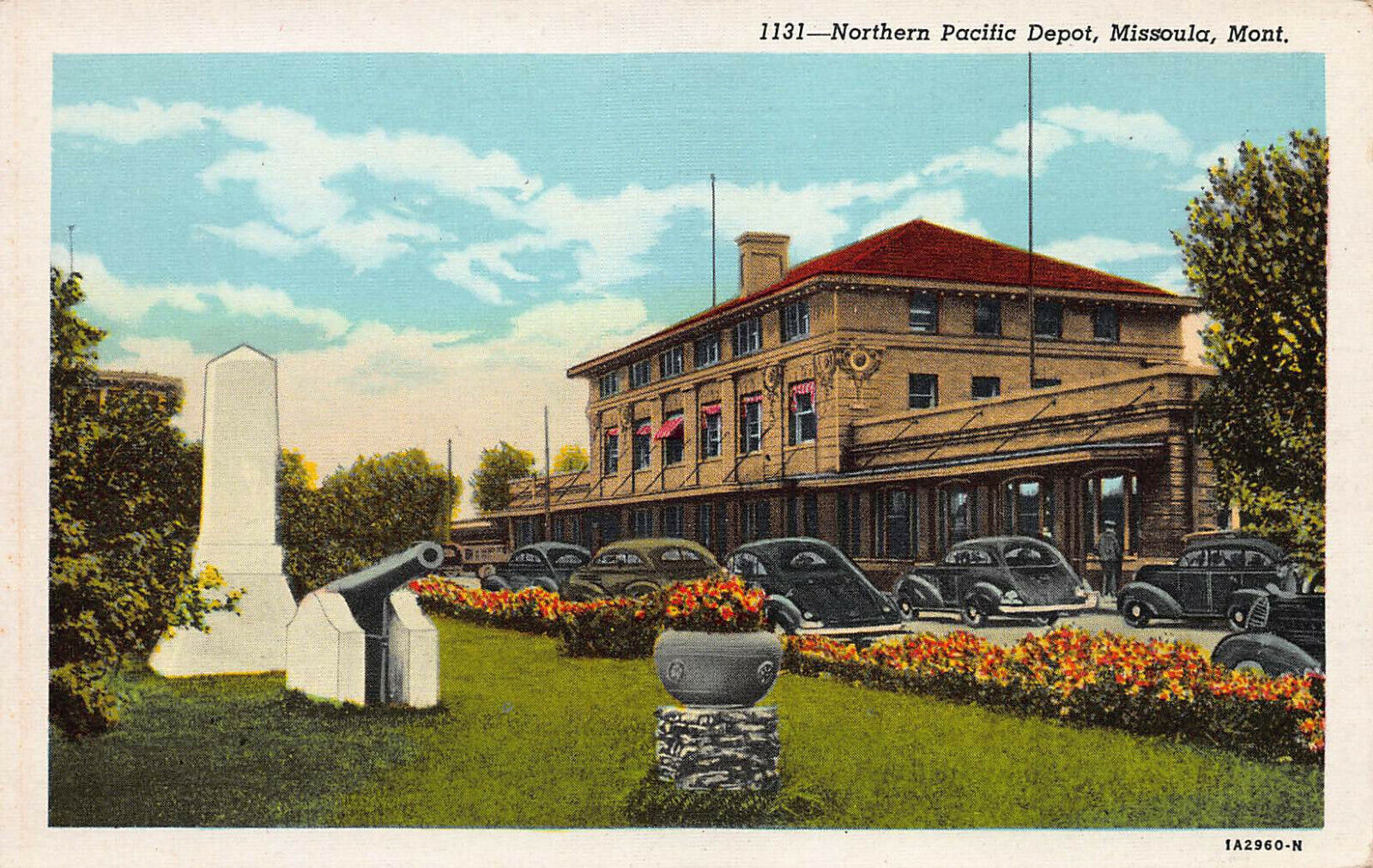 Northern Pacific Railroad Depot, Missoula, Montana, Early Postcard, Unused 