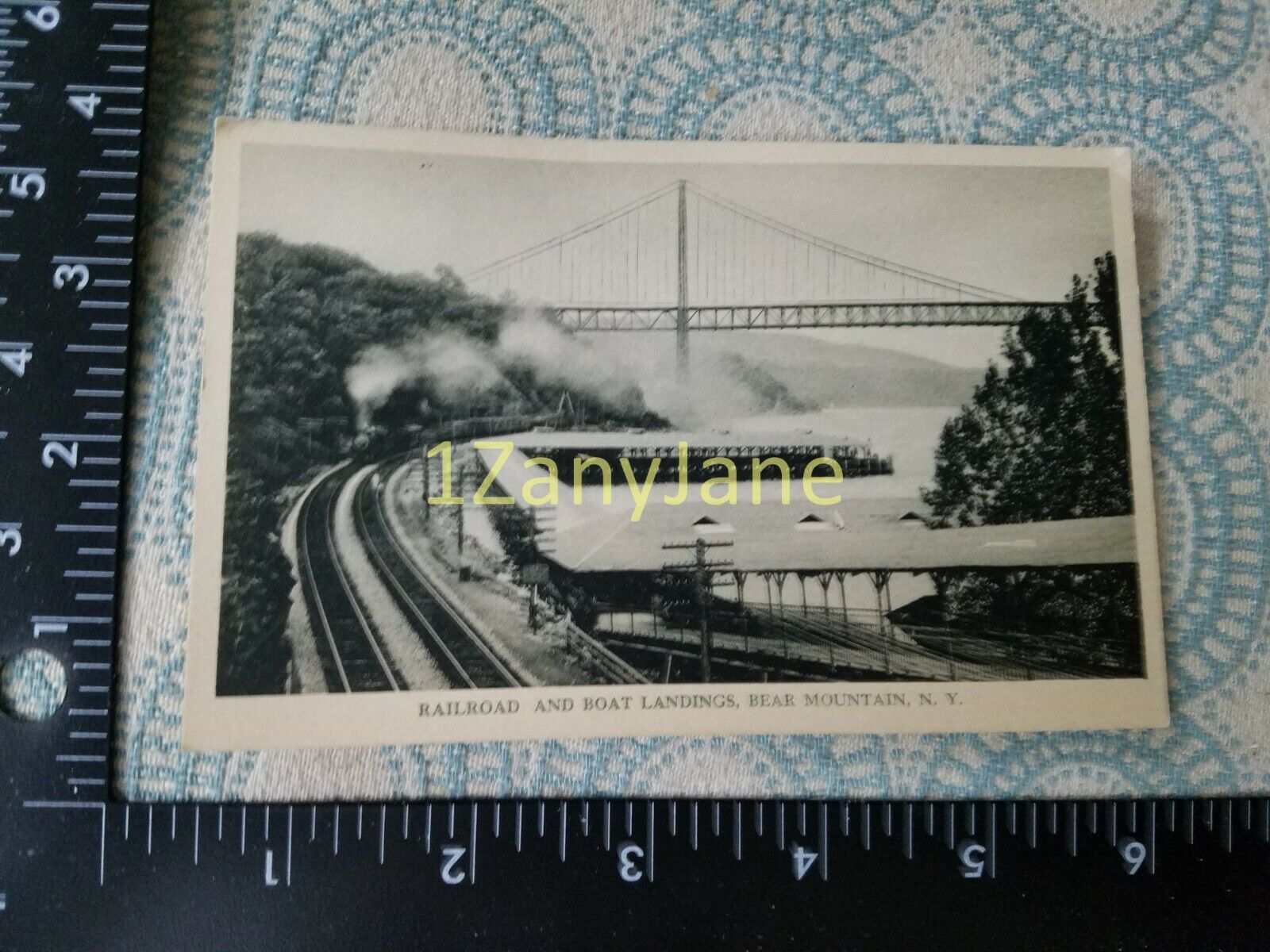A226 VINTAGE TRAIN ENGINE PHOTO Railroad RR, BOAT LANDING, BEAR MOUNTAIN, NY