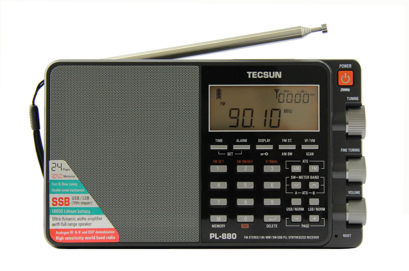 TECSUN PL-880 PLL Triple Conversion AM/FM/LW/SW SSB Radio 8820 firmware 