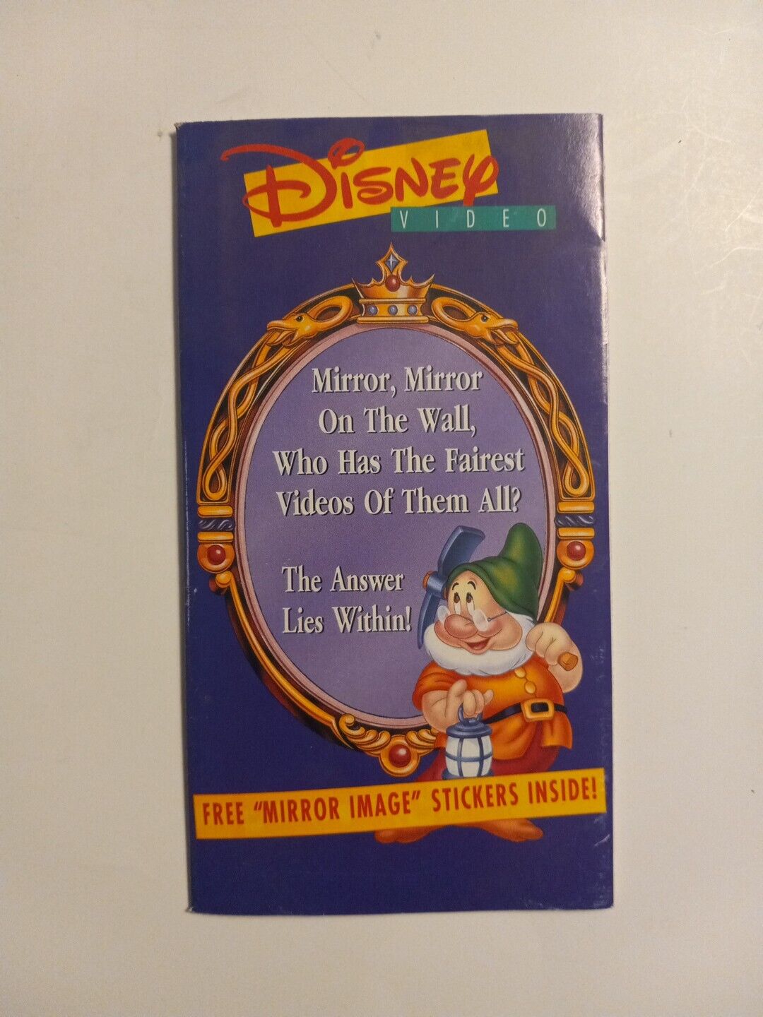 Vintage Walt Disney Video Brochure Mirror Image Stickers Booklet SnowWhite 