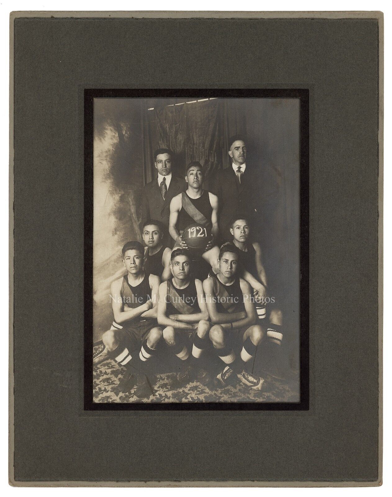 1921 Native American Indian School Basketball Sports Teams Studio Photos PR
