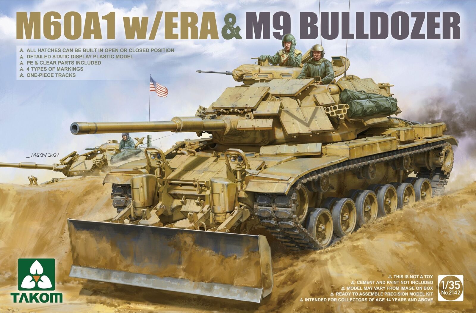 Takom 1/35 M60A1 w/ERA&M9 Bulldozer