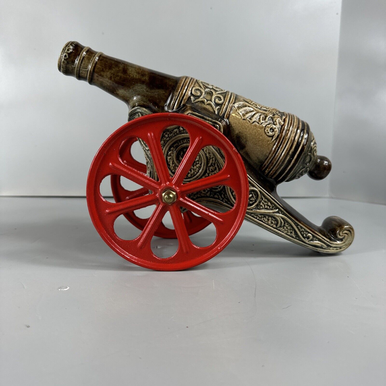 Metaxa Brandy Decanter Cannon (Working Red Wheels )Vintage Rare