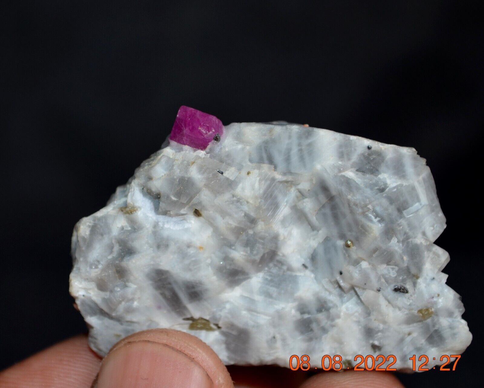 43g Reddish Pink Corundum var. Ruby Mineral Specimen from Jegdalek Afghanistan