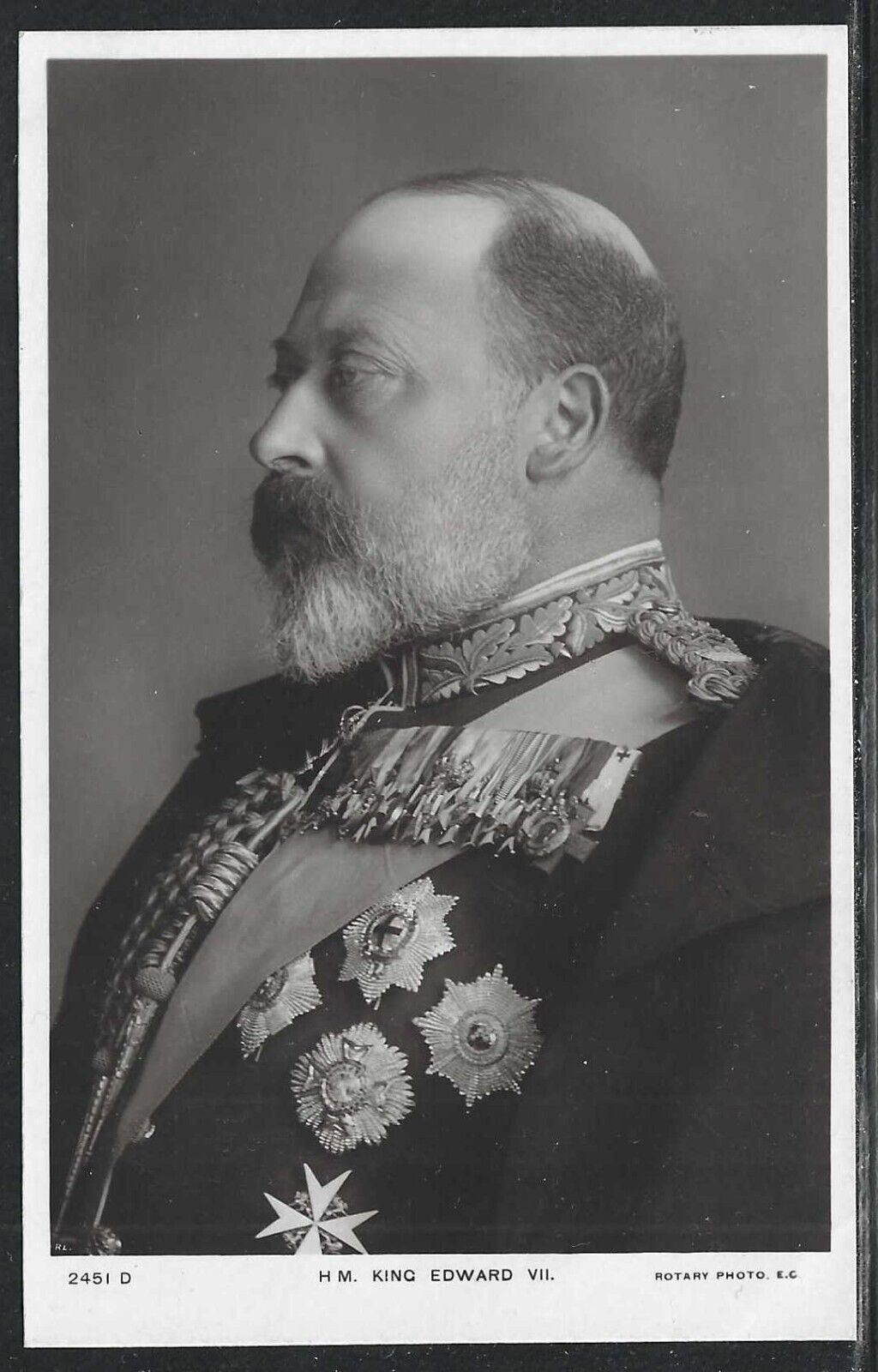 H. M. King Edward VII, Great Britain, Early Real Photo Postcard, Unused