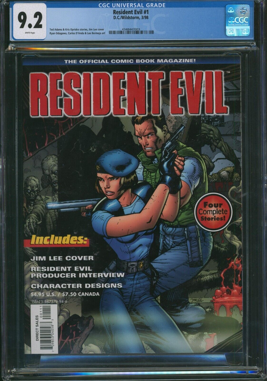 Resident Evil Official Comic Magazine #1 CGC 9.2 March 1998 Jim Lee Cover