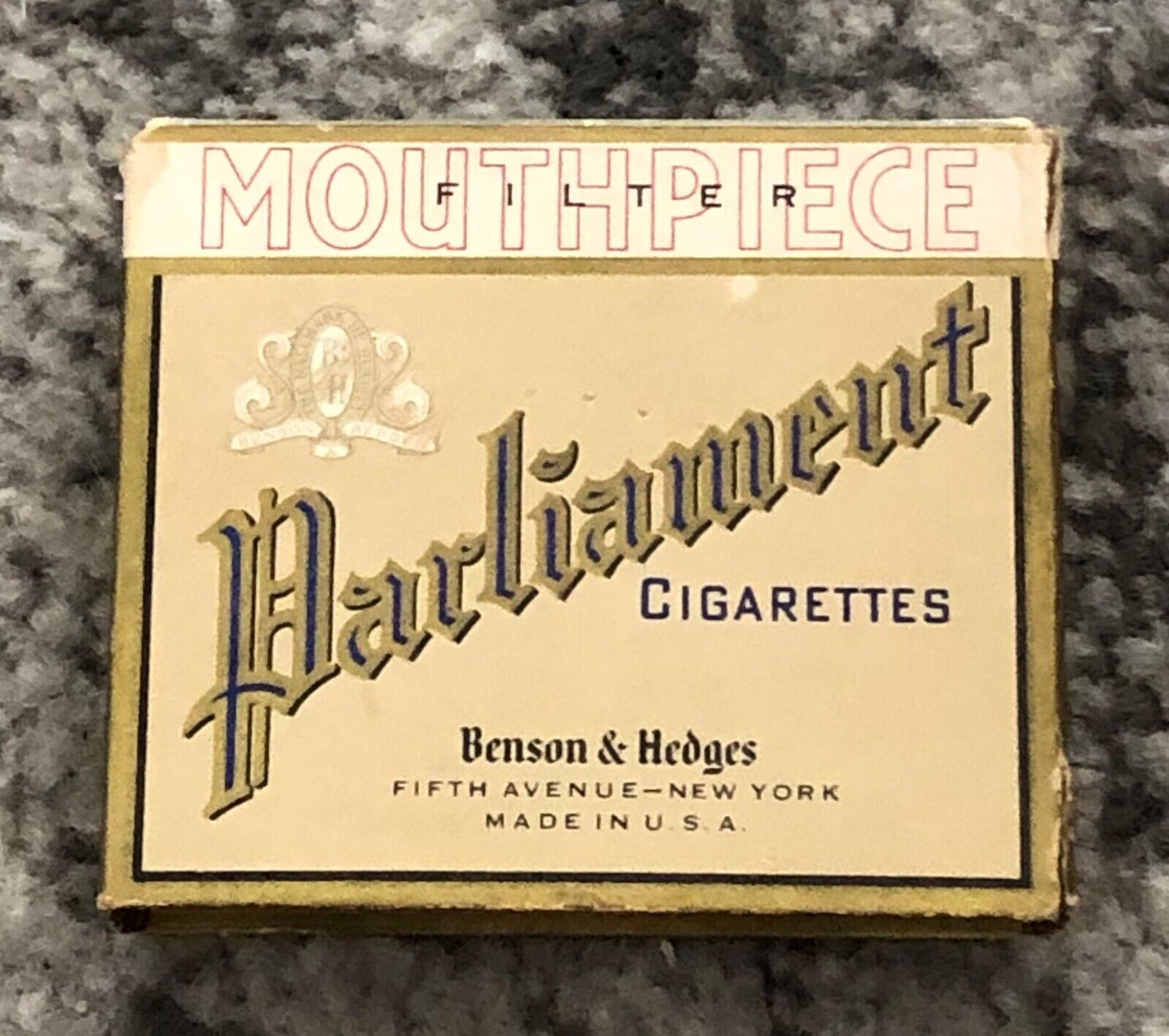 Parliament Cigarettes Box Empty Vintage Benson Hedges 1940s Tax Stamp Cigarette