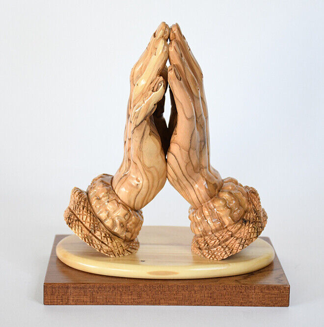 Handmade crafts Statue Praying Hands Olive Wood Figures Holy Land Bethlehem Gift