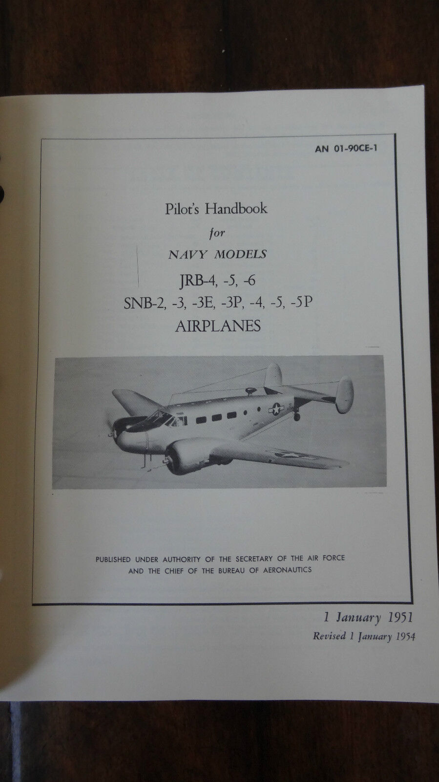 WW2 Original USN 1951/54 JRB-4 5 6 / SNB-2 Pilot AIRPLANE Flight HANDBOOK Manual