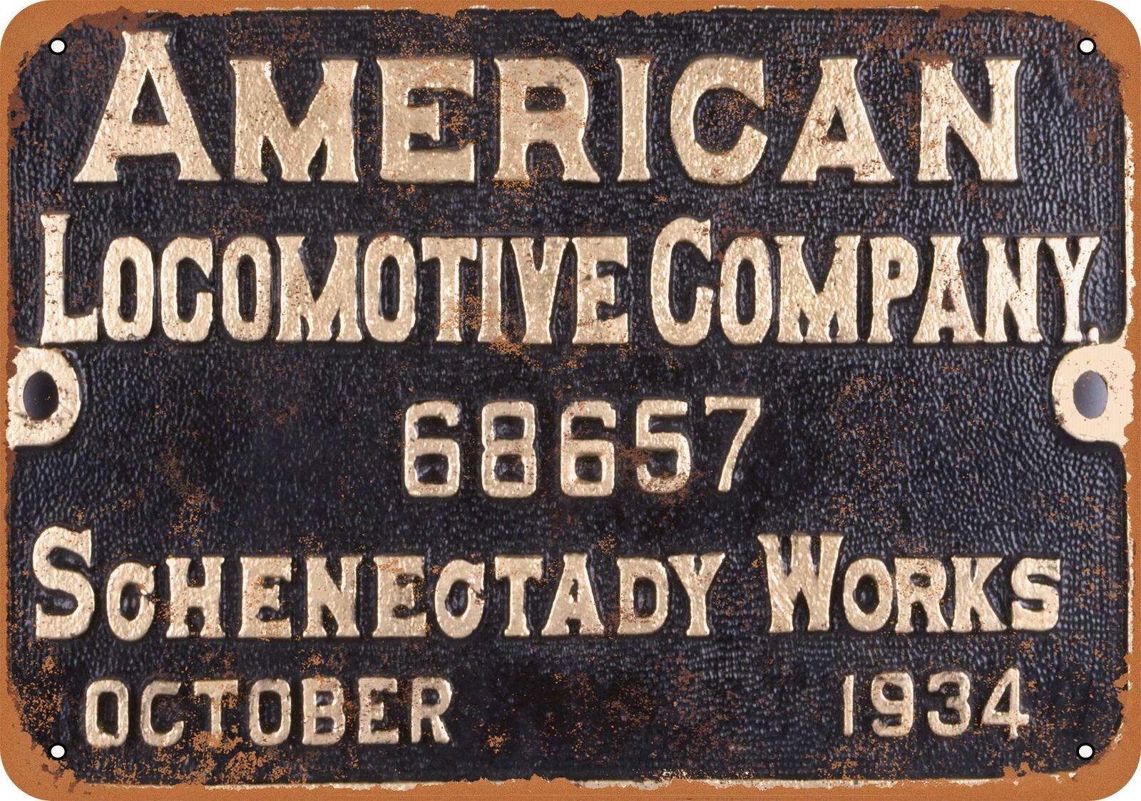 Metal Sign - 1934 Alco Builder Plate Schenectady Works - Vintage Look R