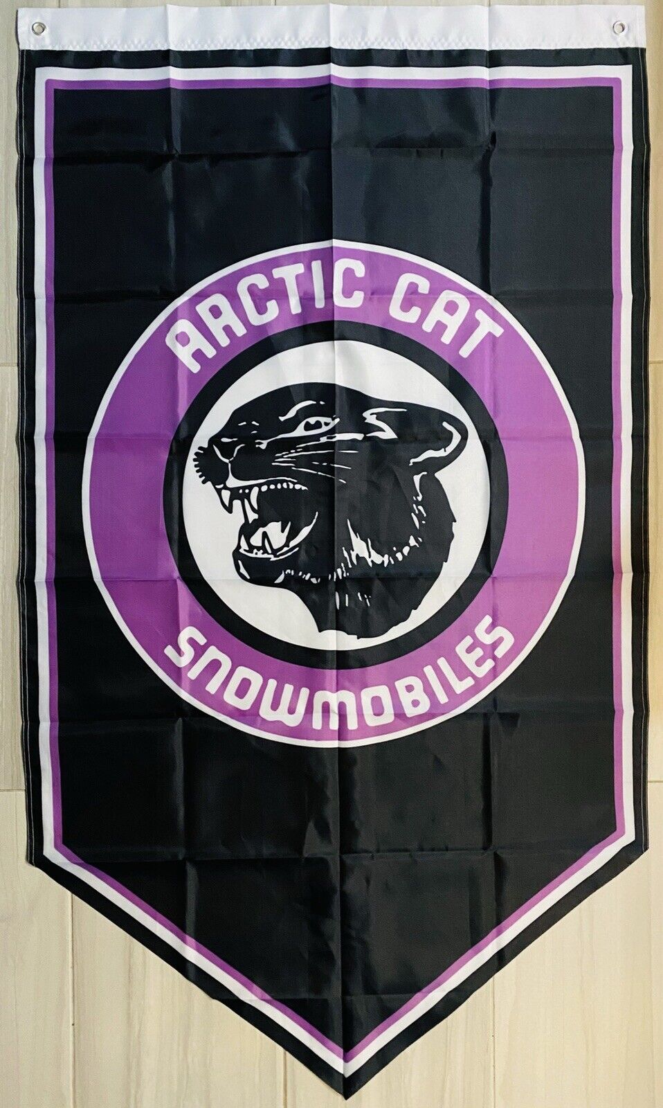 VINTAGE ARCTIC CAT 3x5ft FLAG BANNER FLAG SNOWMOBILE MAN GARAGE 440 Jag Long