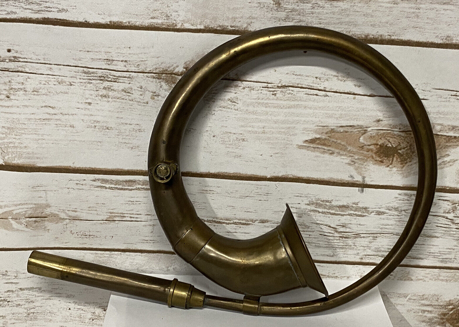 Antique 20thC brass car horn solid sound from British Empire