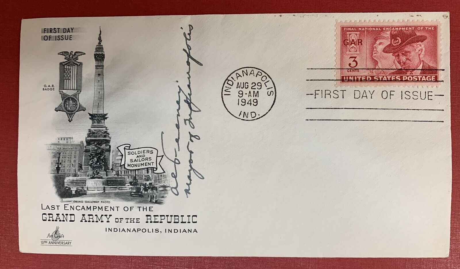 Albert G. Feeney, Mayor of Indianapolis, Autograph on Scott #985 First Day Cover