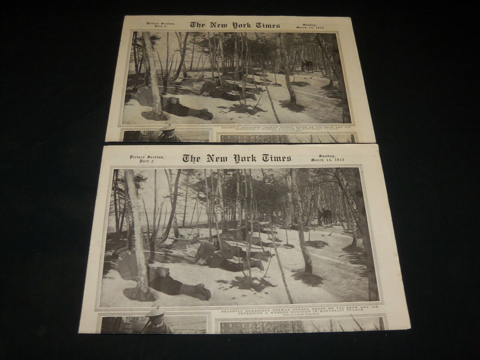 1915 MARCH 14 NEW YORK TIMES PICTURE SECTION LOT OF 2 - GERMAN TROOPS - NP 5473