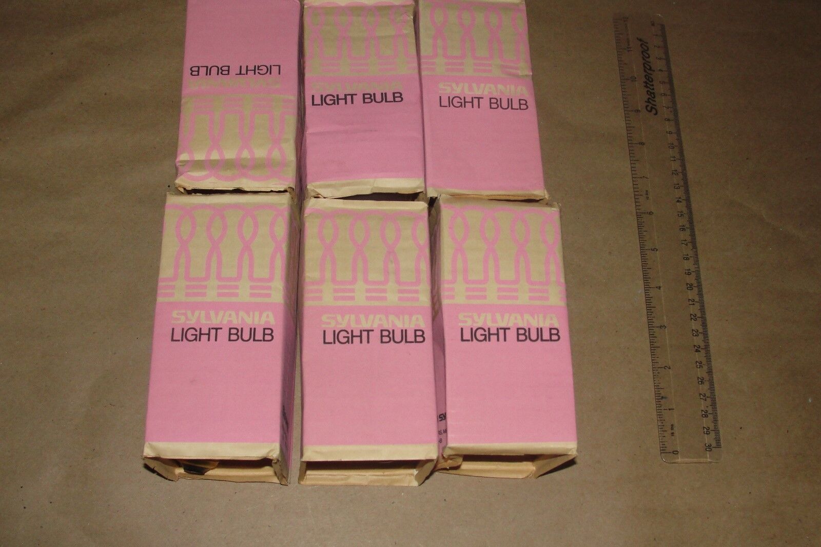 Vintage Lot of 6 Sylvania 75W Light Bulb rough service (MADE IN USA)