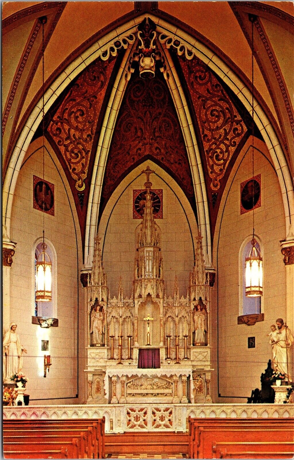 Vtg Santa Fe New Mexico NM Altar at Loretto Academy Postcard