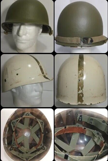 Original US Late WW2 Korean War Original M1 Helmet Rear Seam Liner Swivel Bale 