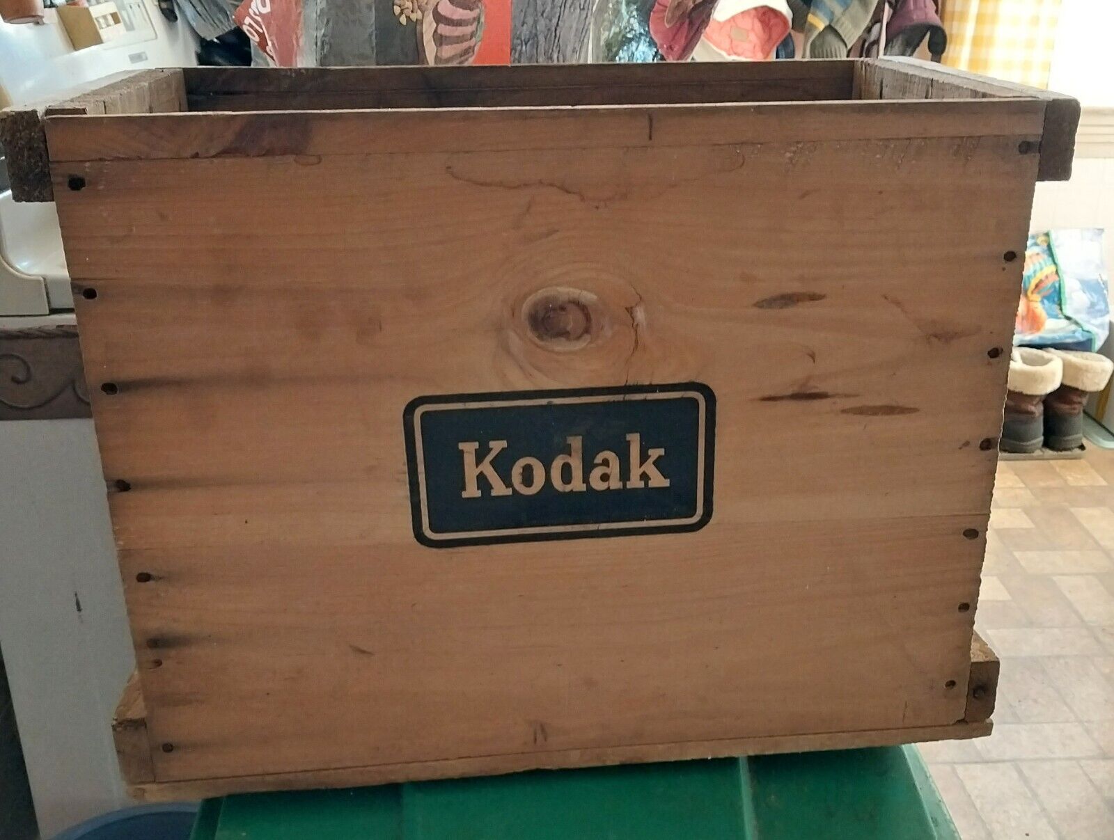 Rare 1950s Kodak Photographic Wood Crate 