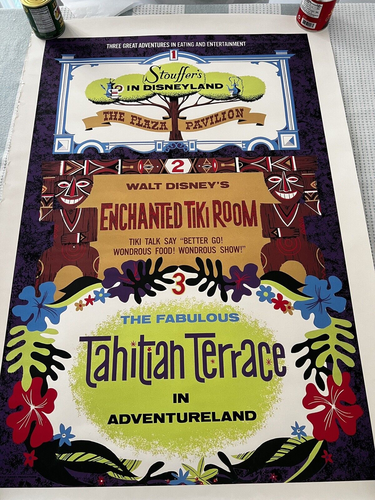 RARE Disneyland Enchanted Tiki Room, Tahitian Terrace Ride Poster 24x36