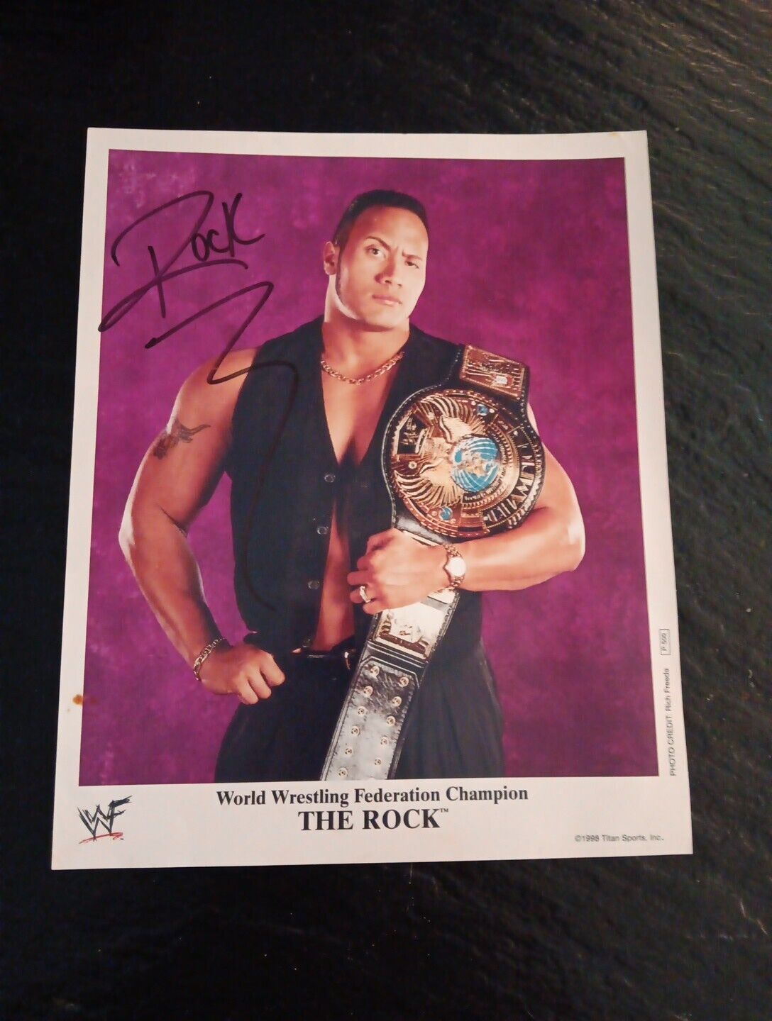 The Rock Wwf Wrestling Photo Signed Autographed 