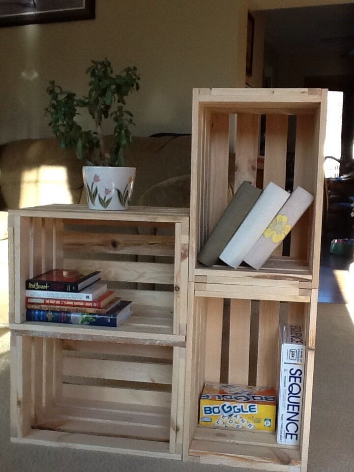 Reclaimed Pine Wooden Single Crate- Rustic Shelf Display-Storage