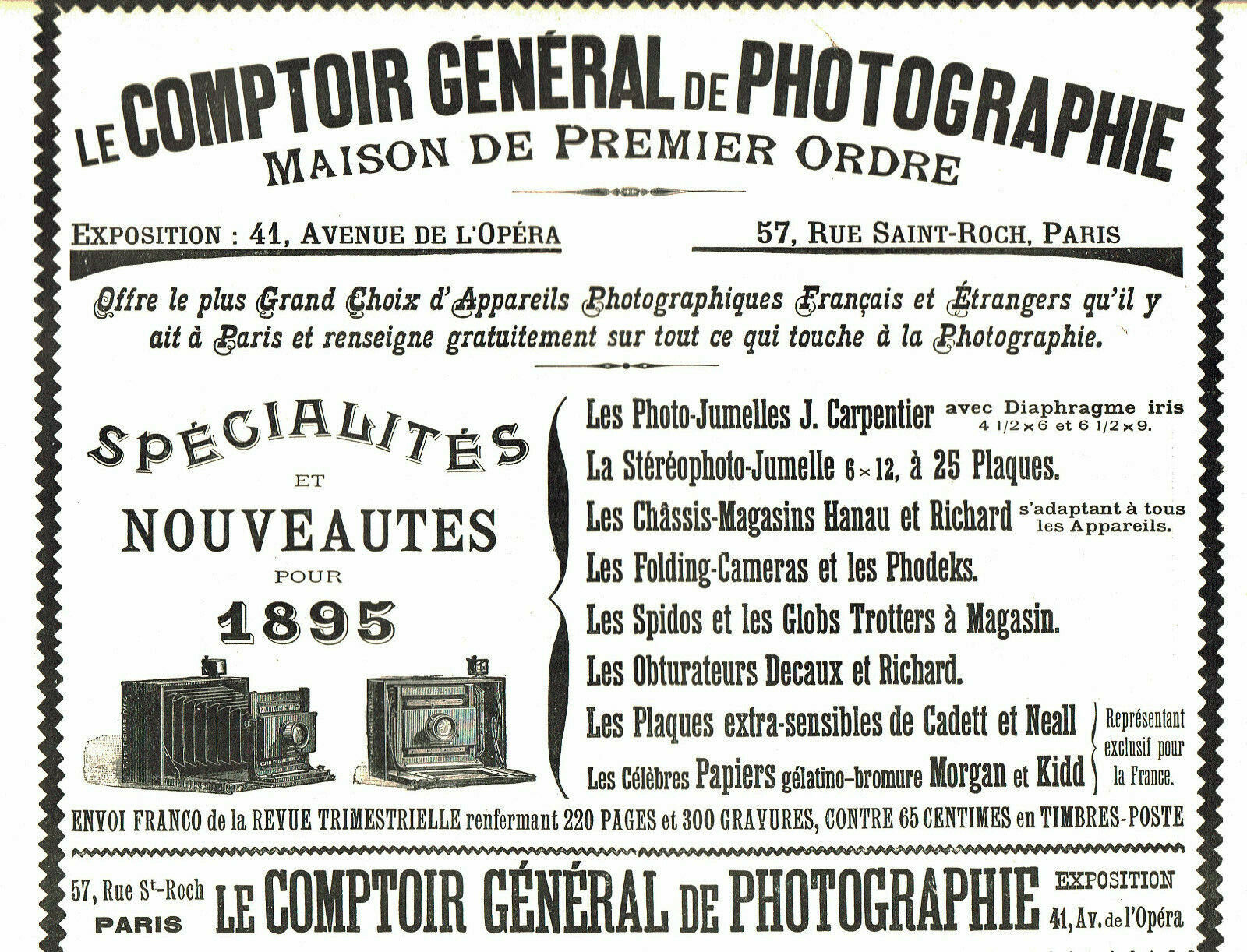 GENERAL COUNTER OF OLD PHOTOGRAPHY ADVERTISEMENT 1895 AD pub  