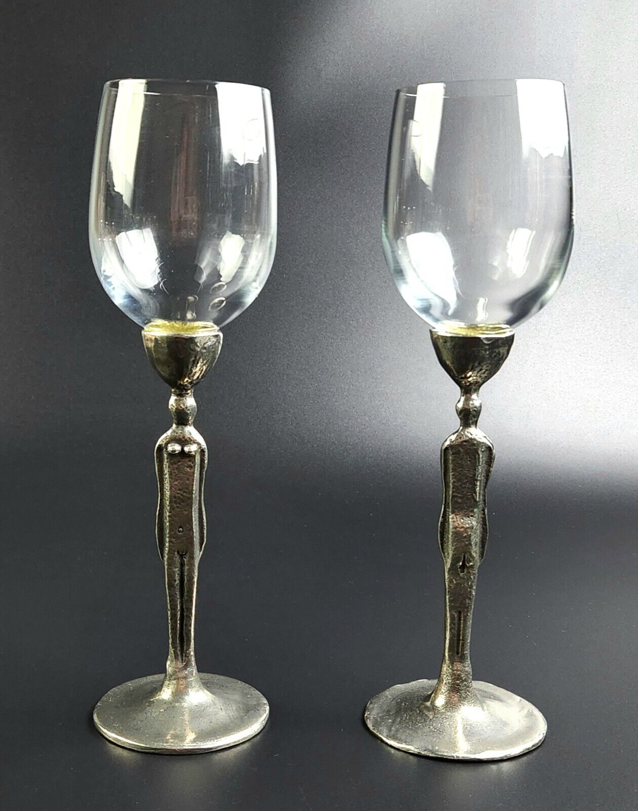 Vintage-  Patrick Meyer Male/Female Figurine Stems - Wine Glasses - 10\