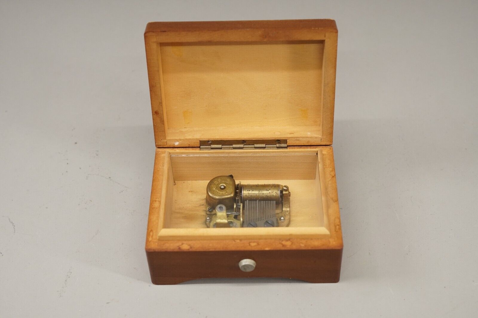 Antique Reuge 18 Note Music Box Brahm\'s Lullaby Switzerland Wood Box