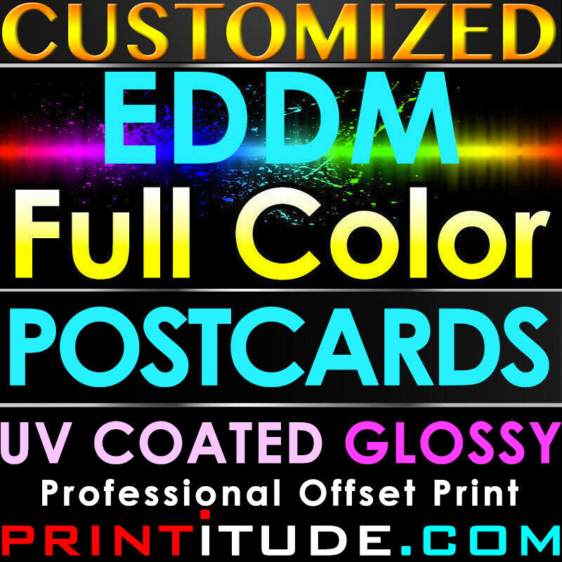 5000 PERSONALIZED CUSTOM PRINT 4X11 EDDM POSTCARDS FULL COLOR GLOSS FOR US MAIL
