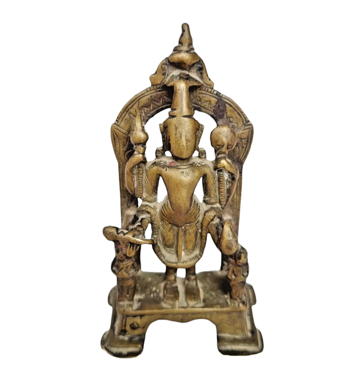 Rare 1600's Old Vintage Antique Brass Hindu God Lord Vishnu Temple Figure Statue