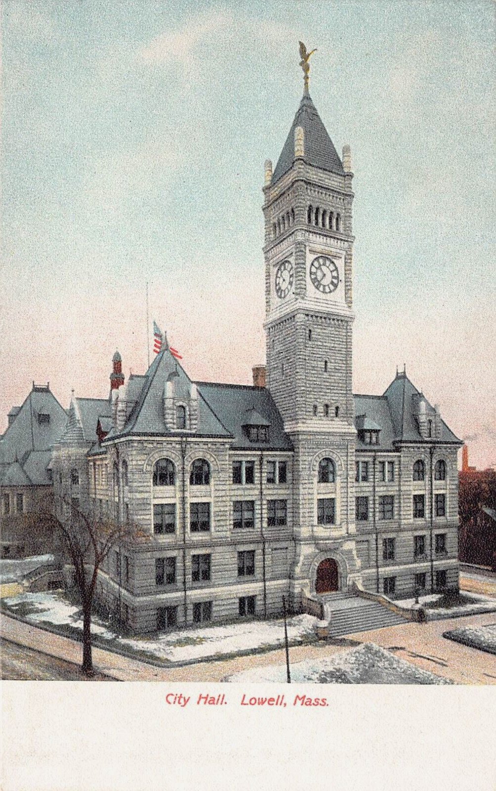 City Hall, Lowell, Massachusetts, Very Early Postcard, Unused