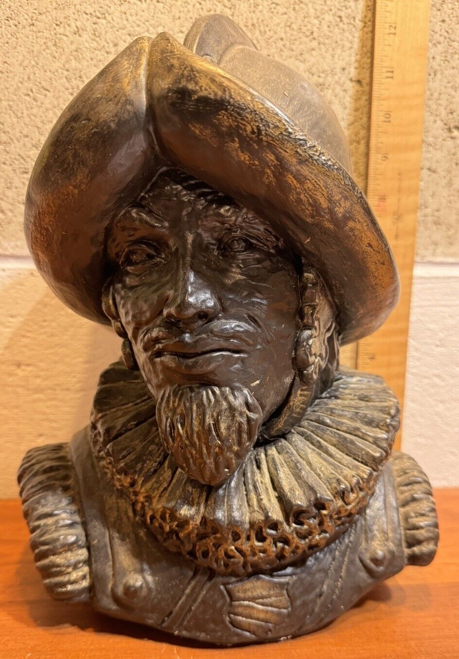 Vintage Spanish Conquistador Bust Statue Buccaneer