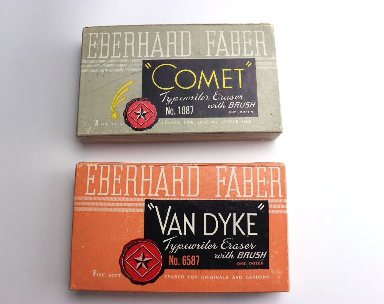EBERHARD FABER BOX Vintage sign Advertising Van Dyke 6587 Comet 1087 LOT