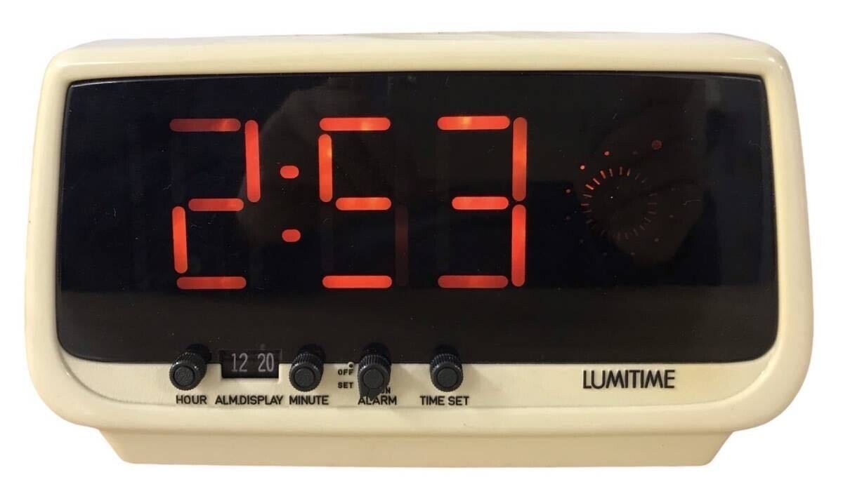 Vintage LUMITIME KT-10N LED Alarm Clock Space Age Mid Century AC100V Tested