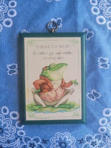 Vintage 1981 Hallmark Frog Plaque Thought For The Day 4.5 x 6.25\