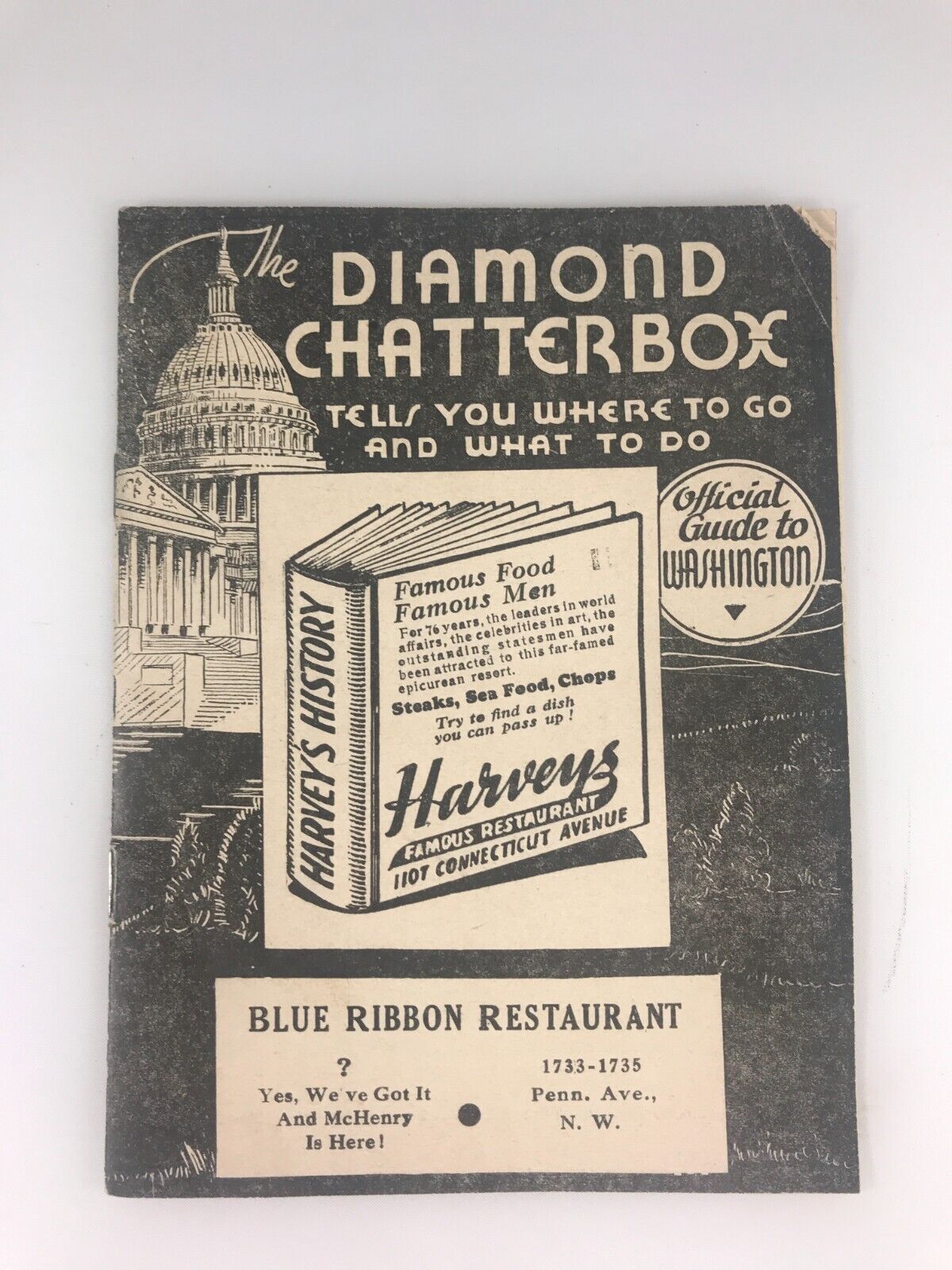 1935 The Diamond Chatterbox Official Guide to Washington w/ Bonus Paper Clipping