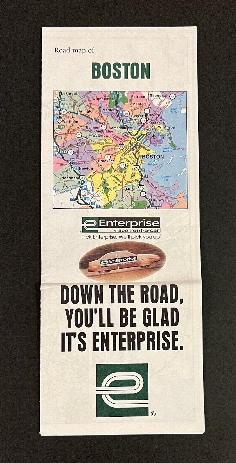 VTG 2000 Boston Travel Ephemera Enterprise Road Map