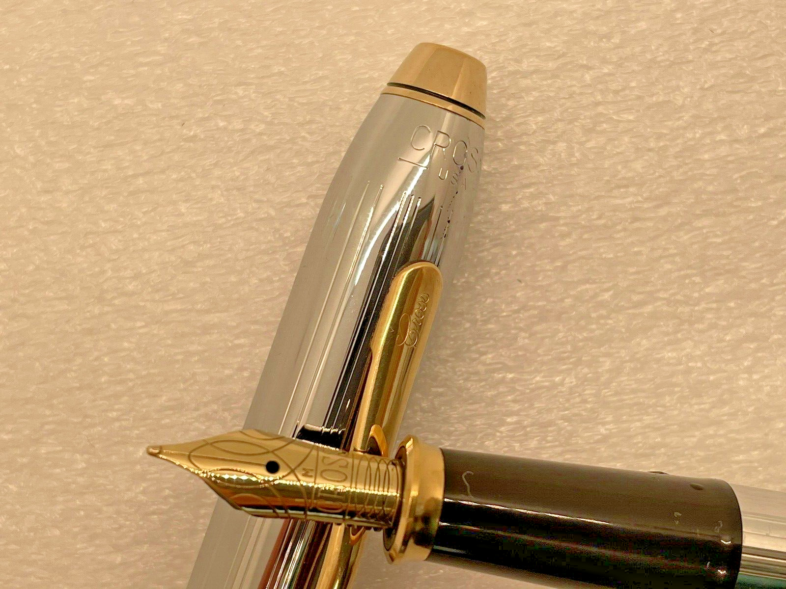 Cross Townsend Medalist Fountain Pen 23Kt GT Converter M Nib USA
