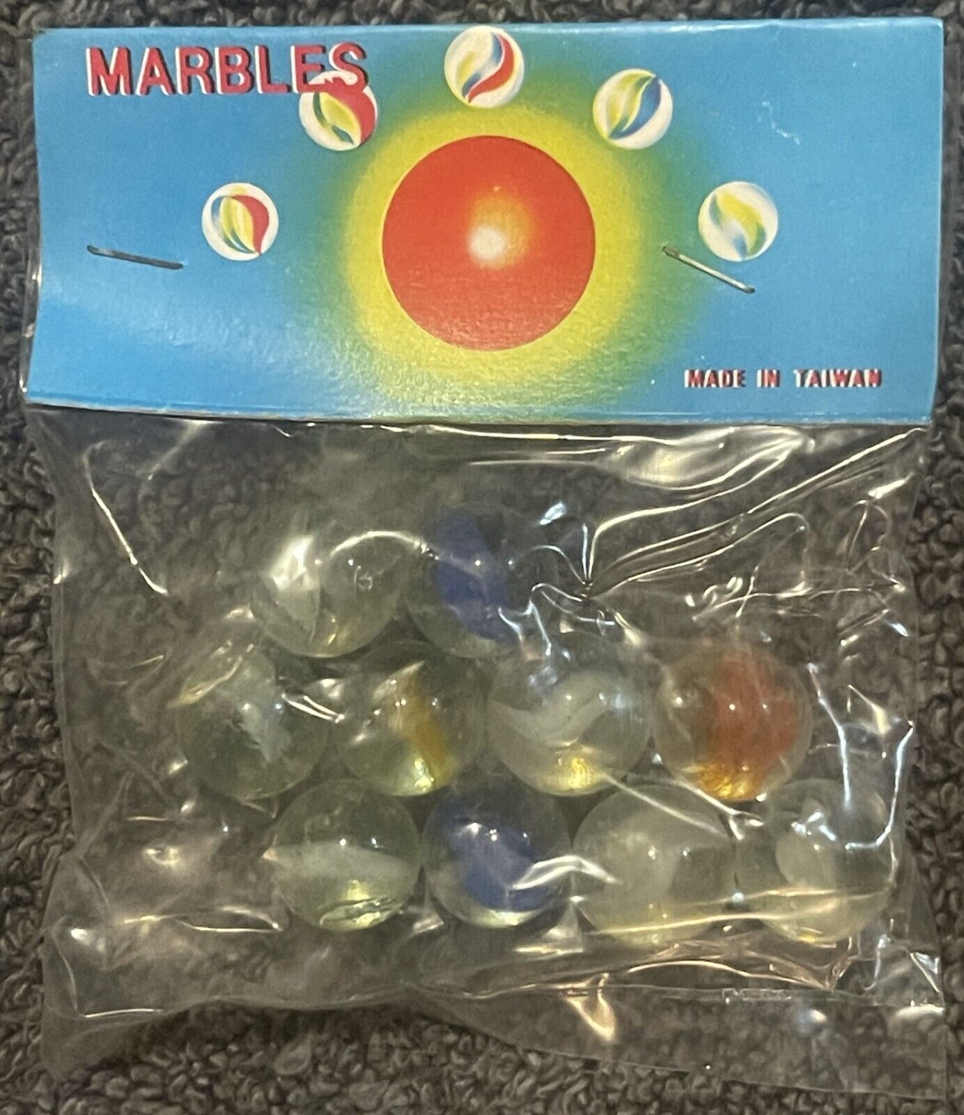 Vintage 1950s Cats Eye Marbles, Unopened in Package, Childhood Classic