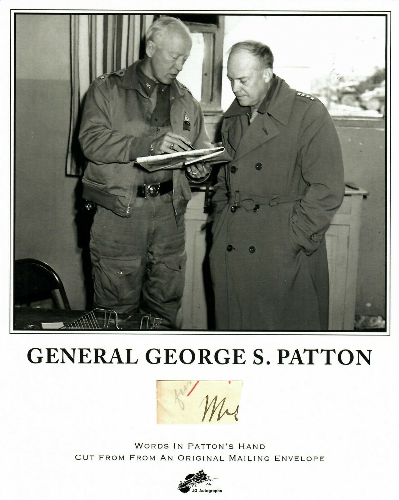 RARE George S. Patton Hand Written Word From A Mailing Envelope COA